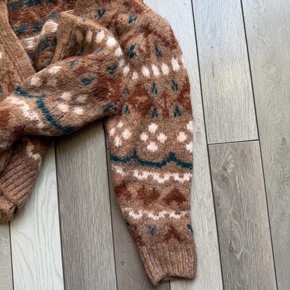 Zara Brown and Green Knit Cardigan - Picture 3 of 4